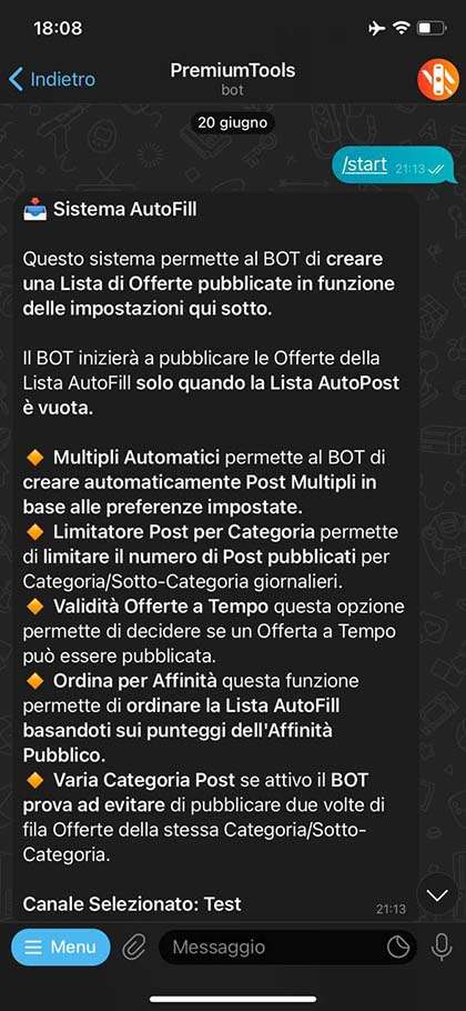 Sistema per l'automatizzazione del BOT Sistema che permette di gestire la pubblicazione della lista di offerte automatiche
