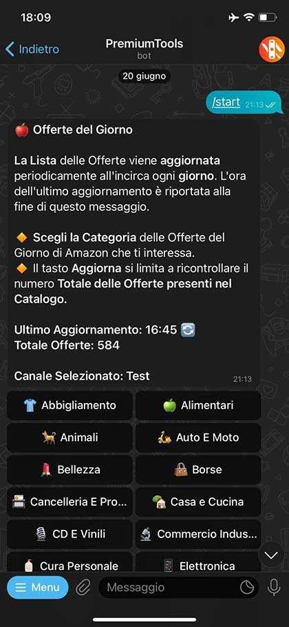 Esempio di offerte del giorno Amazon Esempio di sotto-sezione del catalogo offerte