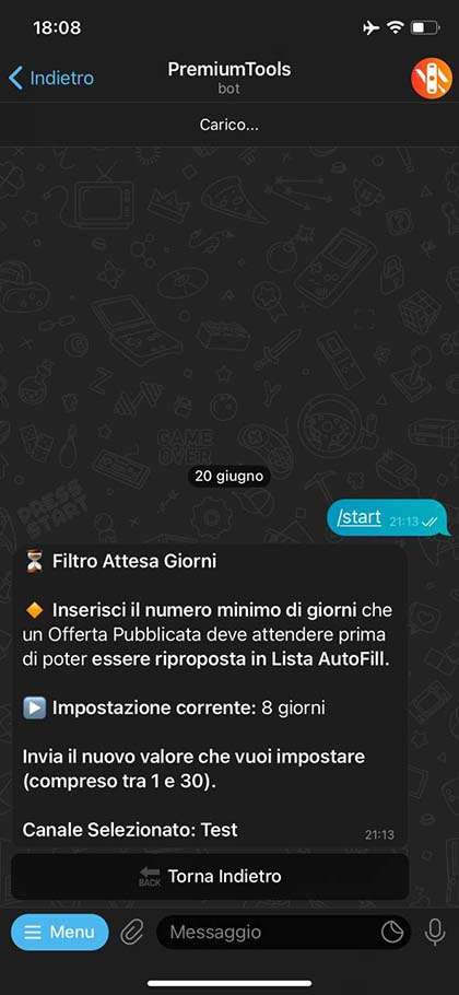 Sezione filtro attesa giorni Funzionalità che permette di decidere quando un offerta pubblicata può essere ripresa in considerazione